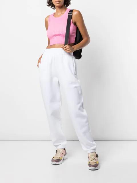ALEXANDER WANG Puff Logo Sweatpant In Structured Terry In Grey