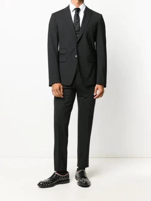 DSQUARED2 London Dark Blue Suit In Nero
