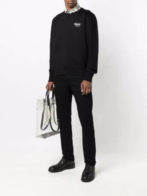 ALEXANDER MCQUEEN Washed-black Cotton-blend Skinny-cut Denim Jeans