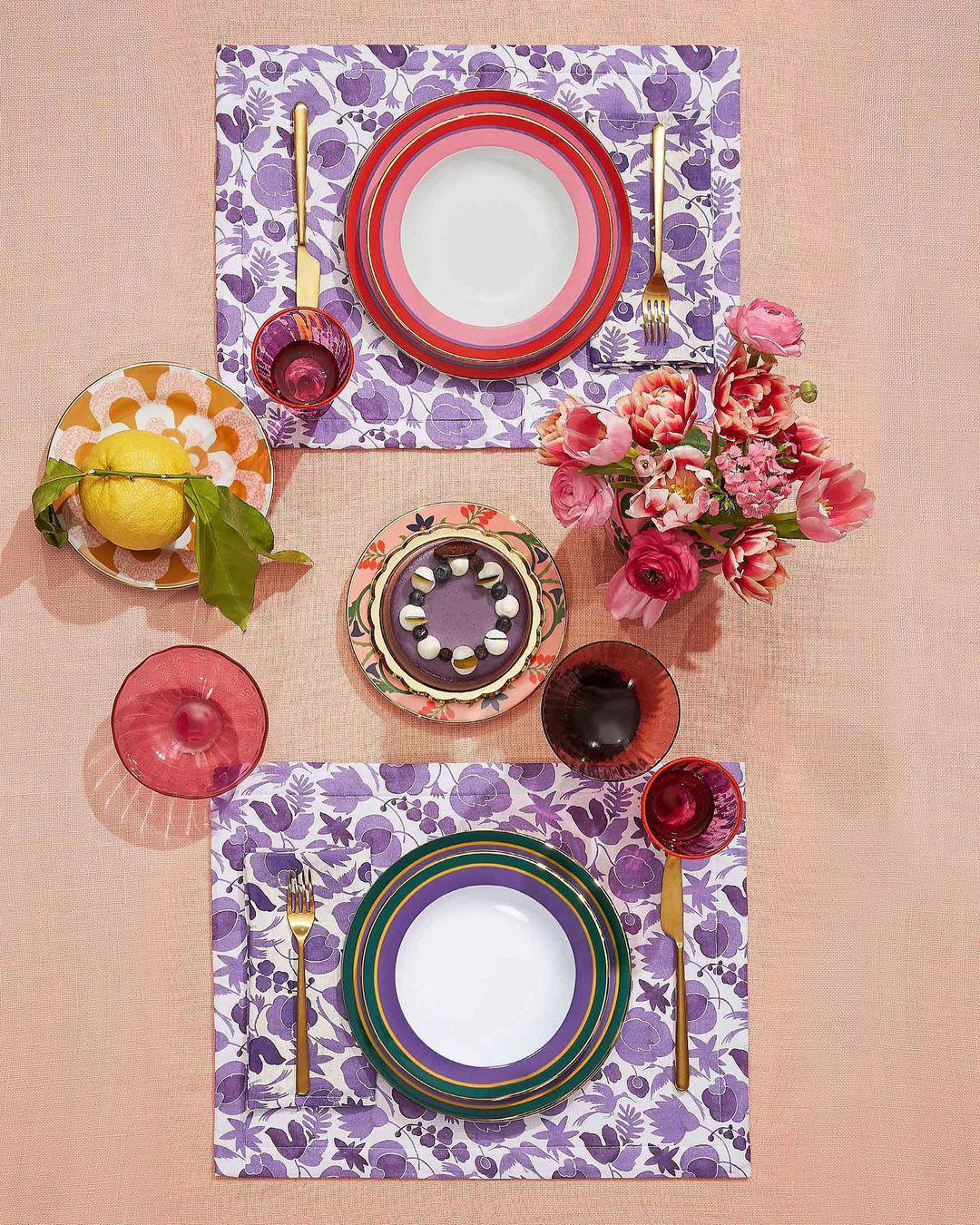 LA DOUBLEJ Rainbow Glasses Set Of 2 In Fuxia