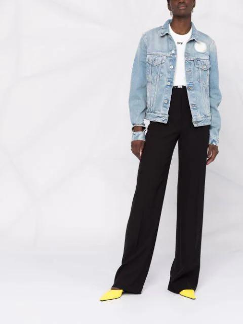 OFF-WHITE Cut-out Denim Jacket In Light Blue