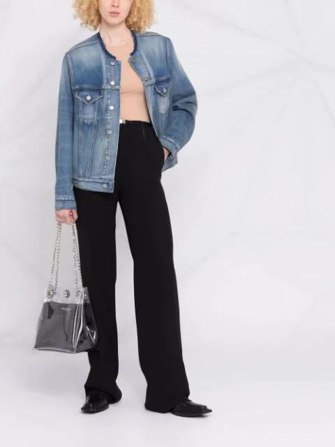MAISON MARGIELA Collarless Denim Jacket In Blue