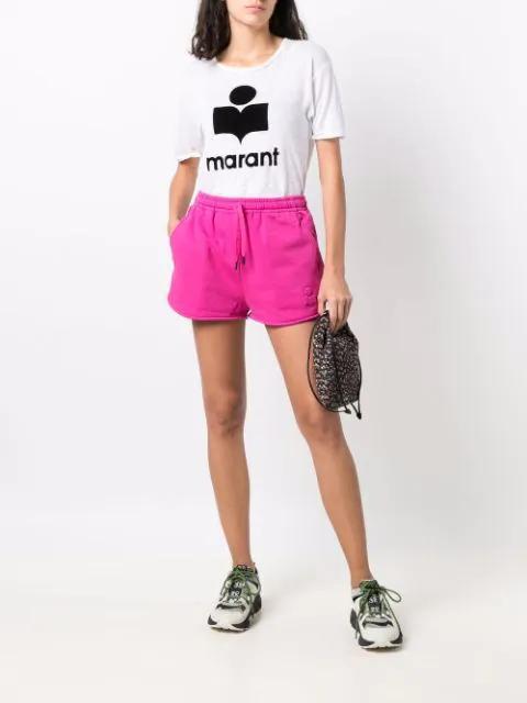 ISABEL MARANT ÉTOILE Isabel Marant Etoile Zewel T Shirt With Flocked Logo In Bianco