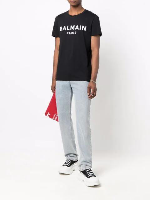 BALMAIN Printed T-shirt - Straight Fit In Black