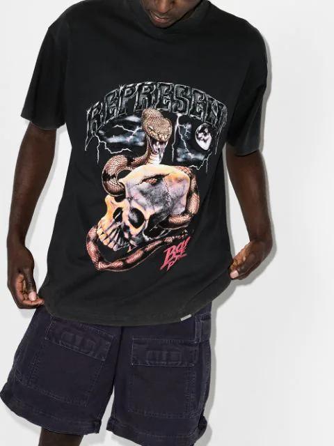 AMIRI Mens Black Skel Top Bandana-print Leather Low-top Trainers