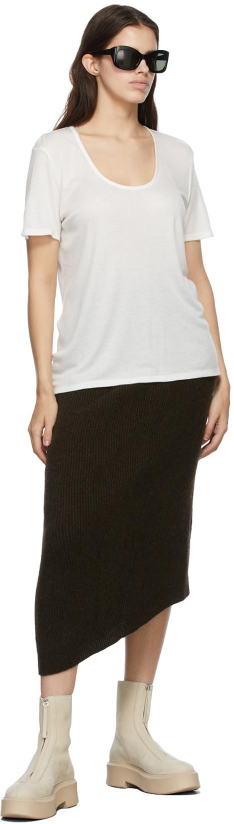 THE ROW Zip Leather Platform Boots In Gray