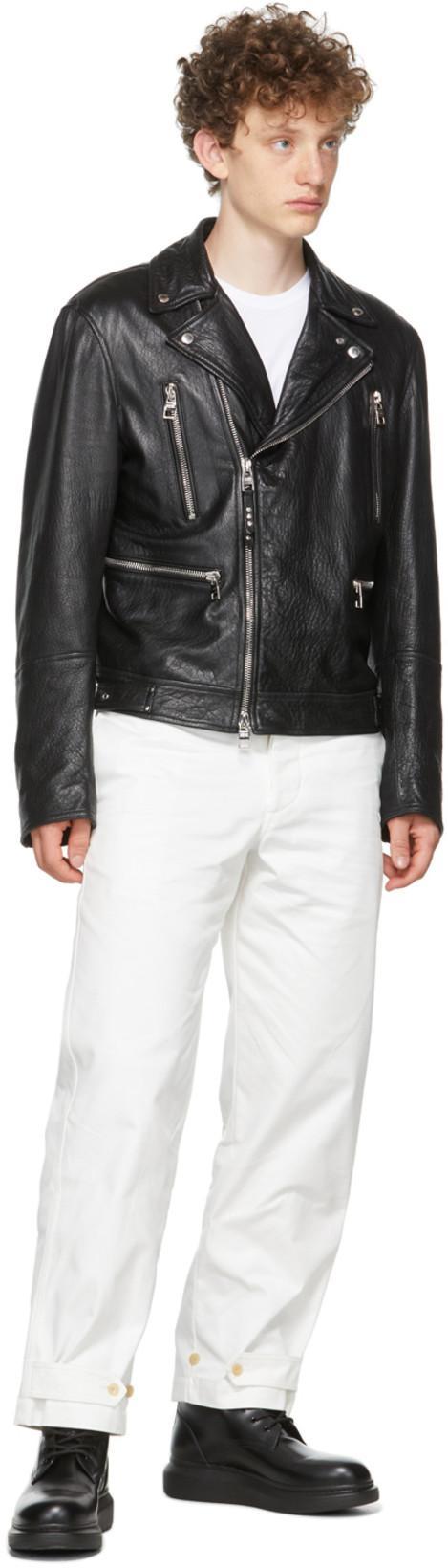 ALEXANDER MCQUEEN Mcqueen Textured Leather Jacket With Zip Closure In Black