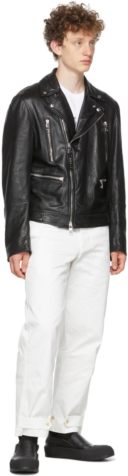 ALEXANDER MCQUEEN Mcqueen Textured Leather Jacket With Zip Closure In Black