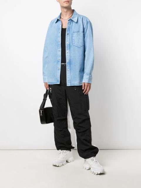 ALEXANDER WANG Puff Logo Sweatpant In Structured Terry In Grey