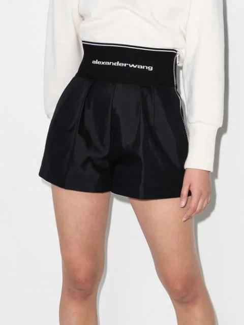 ALEXANDER WANG Women Safari Short With Exposed Zipper And Logo Elastic In Animal Print