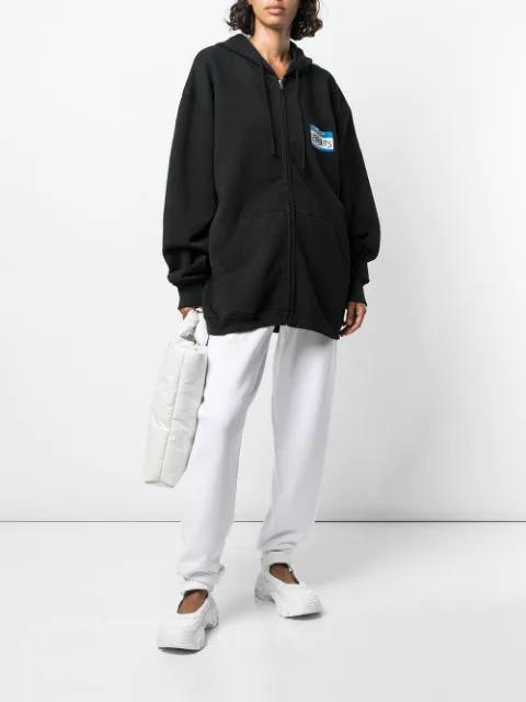 ALEXANDER WANG Puff Logo Sweatpant In Structured Terry In Grey
