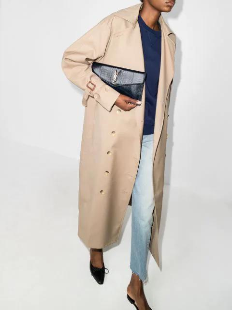 TOTÊME Signature Double-breasted Cotton-blend Gabardine Trench Coat In Neutral