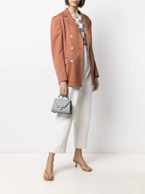 VALEXTRA Mini Iside Grained Leather Bag In Polvere