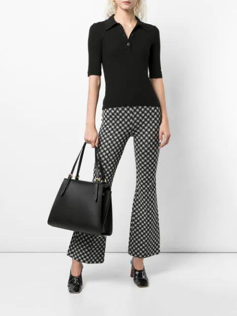 ROSETTA GETTY Womens Black Slim-fit Cotton-jersey Polo Shirt M