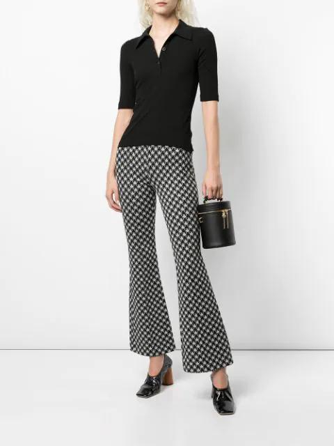 ROSETTA GETTY Womens Black Slim-fit Cotton-jersey Polo Shirt M