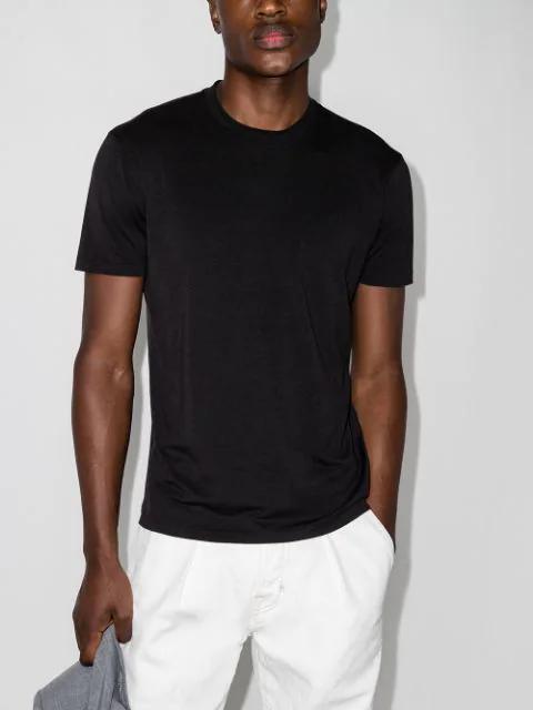 TOM FORD Black Stretch Cotton V-neck T-shirt