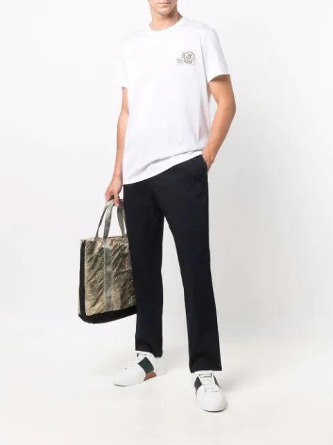 MONCLER Double Logo Patch Cotton T-shirt In White