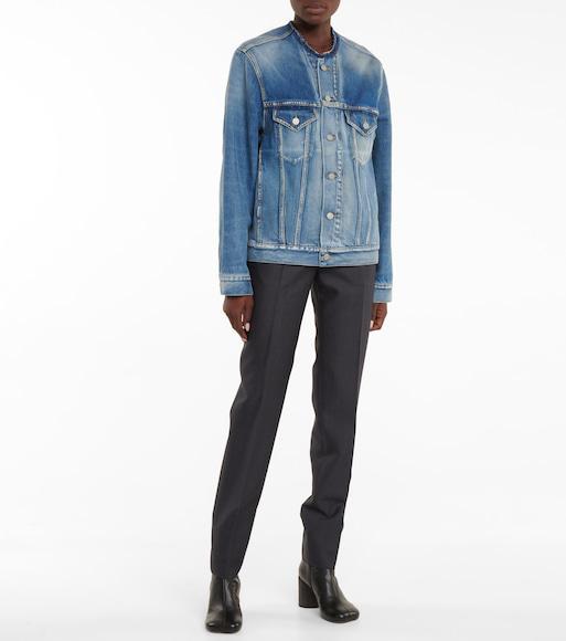 MAISON MARGIELA Collarless Denim Jacket In Blue