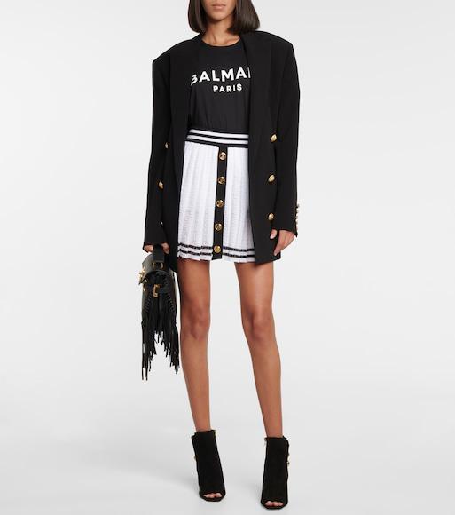 BALMAIN Black Logo Print Sleeveless