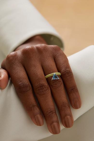 FRY POWERS Unicorn Rainbow Sterling Silver, Enamel And Citrine Ring In Pink