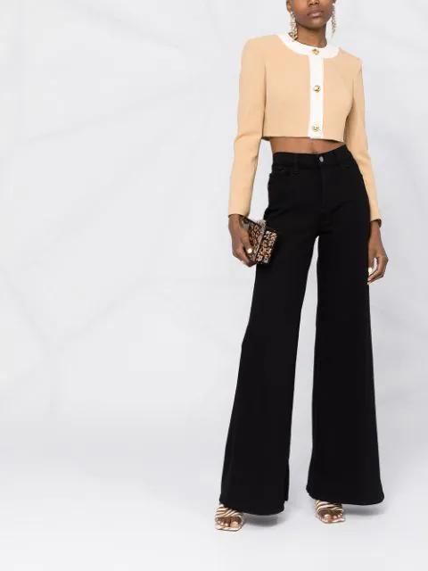 FRAME Le Slim Palazzo Wide Leg Jeans In Black