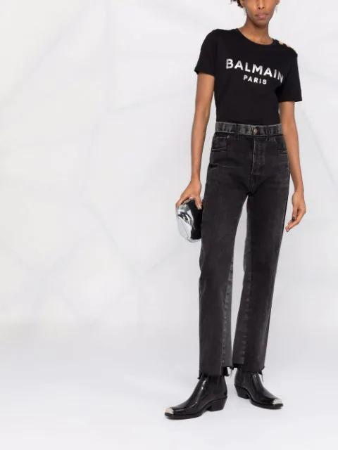 BALMAIN Women T-shirt With Print In Black