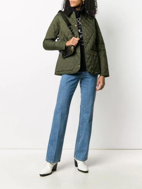 BARBOUR Deveron Quilted Jacket In Olive Green