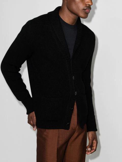 TOM FORD Black Stretch Cotton V-neck T-shirt