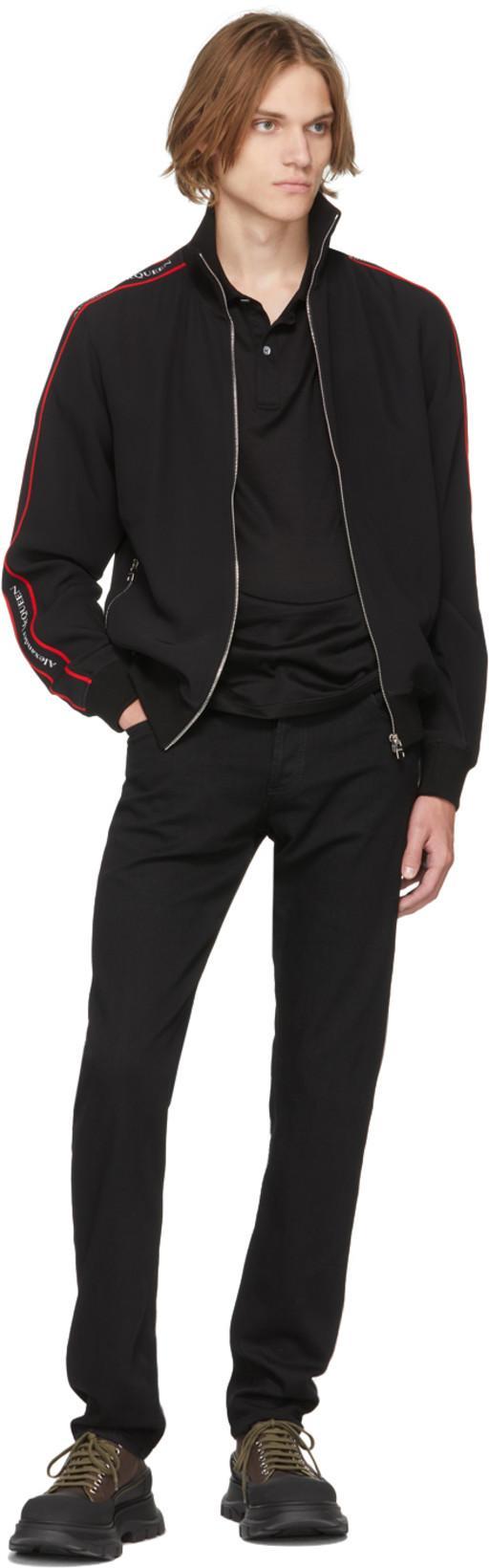 ALEXANDER MCQUEEN Washed-black Cotton-blend Skinny-cut Denim Jeans