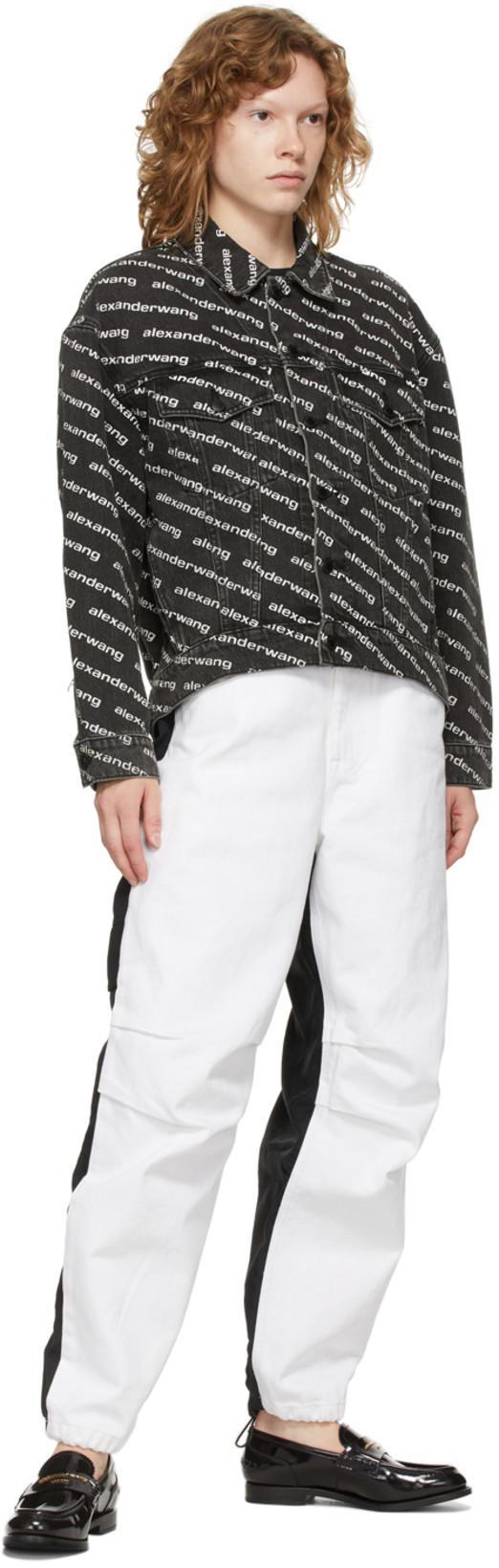 ALEXANDER WANG Denim Jacket With All-over Logo In Black