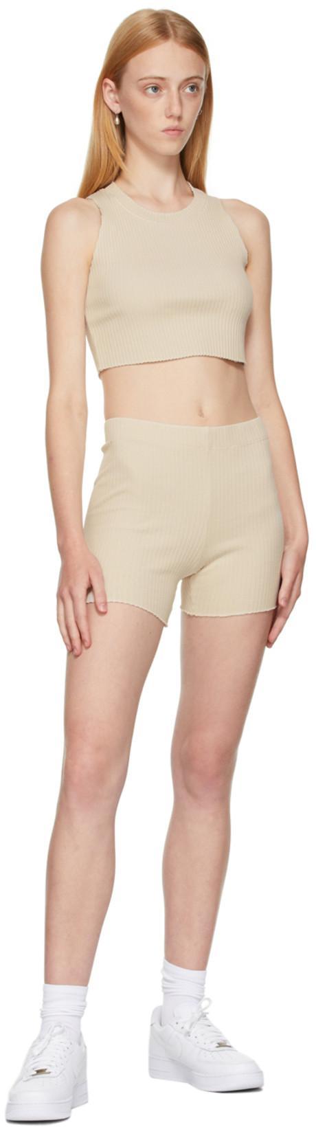 COTTON CITIZEN Ssense Exclusive Beige Ibiza Biker Shorts In Oatmeal