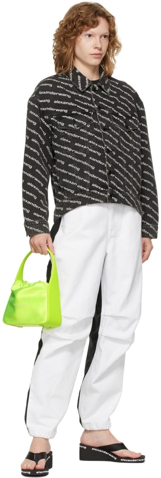 ALEXANDER WANG Denim Jacket With All-over Logo In Black