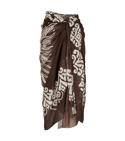 SAINT LAURENT Tribute Woven Leather Flat Sandals In Brown