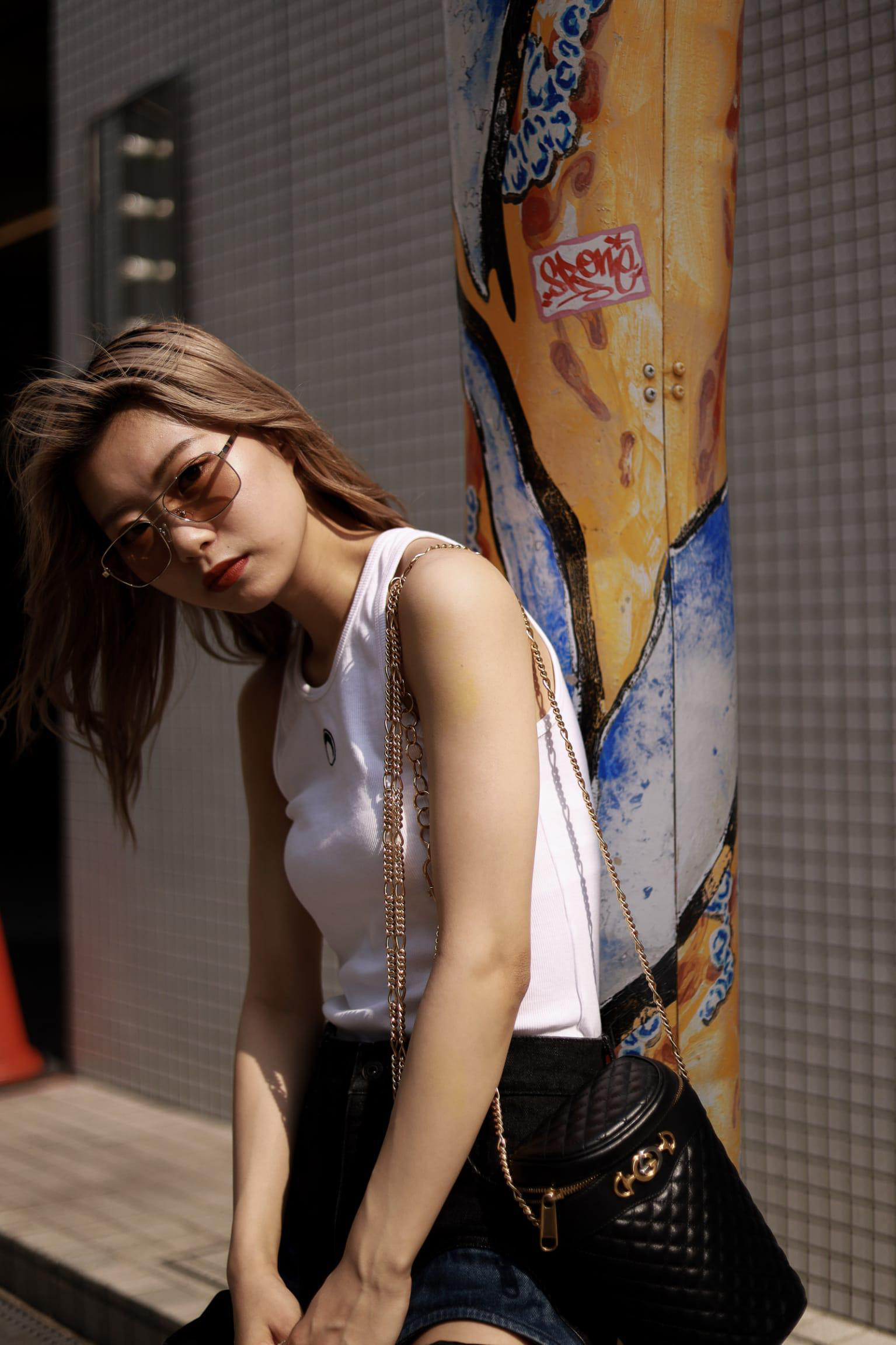 MARINE SERRE White Moon Logo Ribbed Jersey Tank Top In Gray