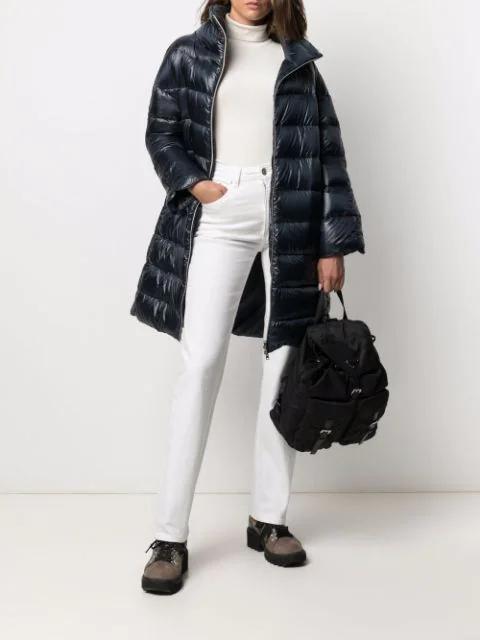 HERNO Down-feather Mid-length Coat In Black