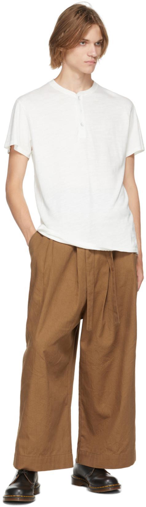 RAG & BONE White Cotton Classic Short Sleeve Henley