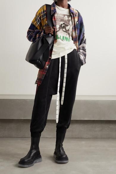 BOTTEGA VENETA Tire Rubber-trimmed Leather Chelsea Boots In Black Transparent