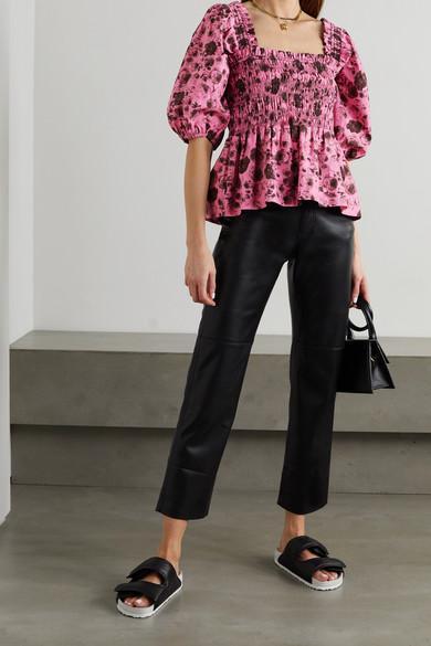 AGOLDE Ren Straight Leather Pant Detox In Black