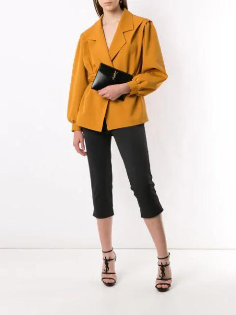 SAINT LAURENT Cassandra Ysl Patent Leather Sandals In Animal Print