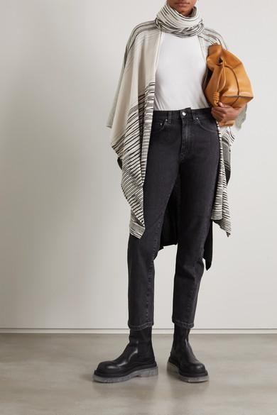 BOTTEGA VENETA Tire Rubber-trimmed Leather Chelsea Boots In Black Transparent