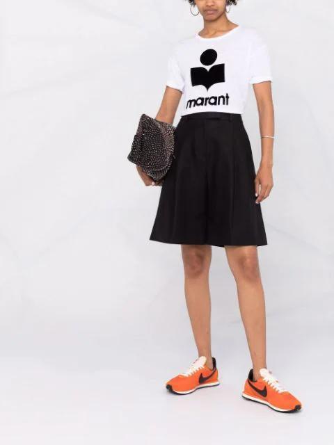 ISABEL MARANT ÉTOILE Isabel Marant Etoile Zewel T Shirt With Flocked Logo In Bianco