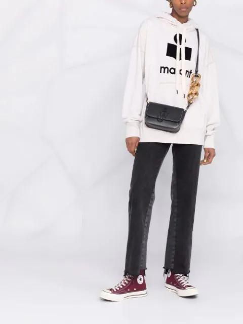 ISABEL MARANT ÉTOILE Isabel Marant Etoile White Hoodie With Tonal Logo Print In Cotton Blend Woman