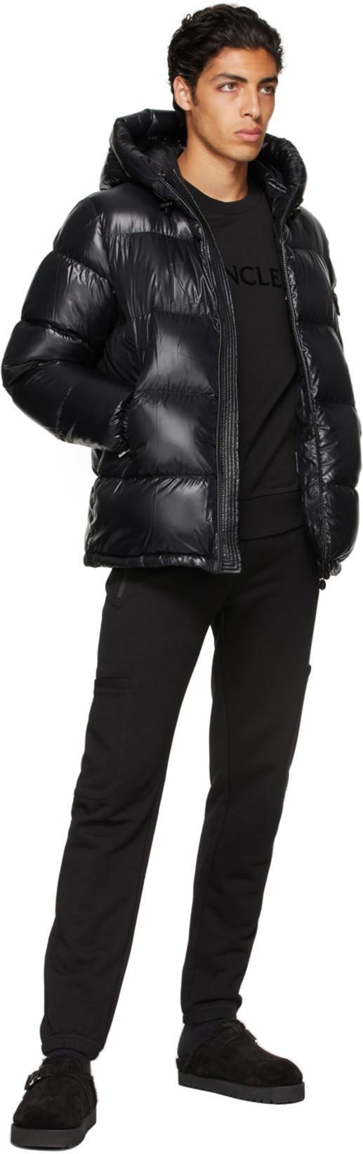 MONCLER Men Detachable Hood Padded Down Jacket In Black