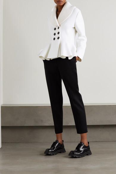 ALEXANDER MCQUEEN Tailored Wool Trousers Featuring Flared Hem In Black