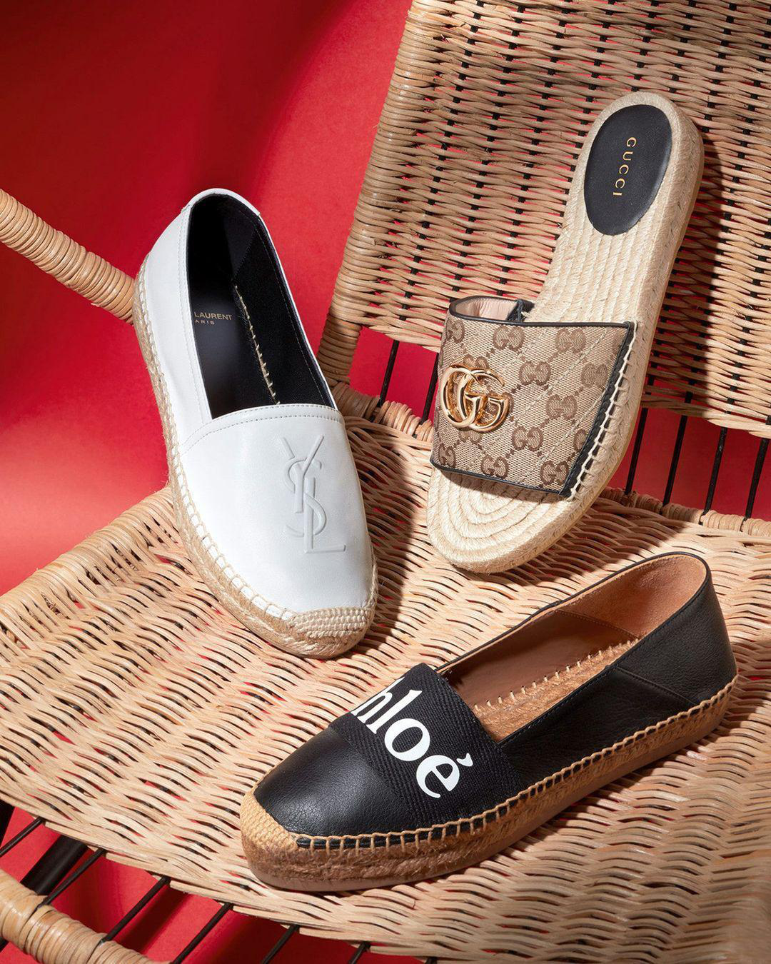 SAINT LAURENT White Monogramme Espadrilles In Blanc