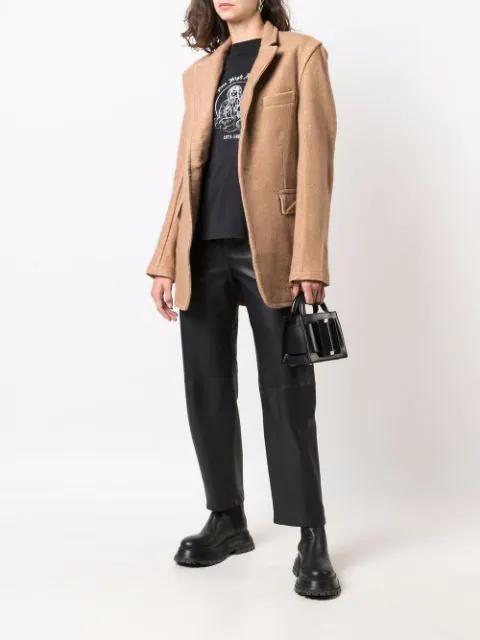 RUSLAN BAGINSKIY Wool Baker Boy Hat With Vinyl Visor In Black