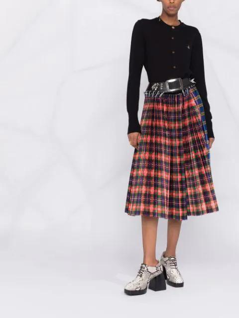 VIVIENNE WESTWOOD Cropped Cardigan With Distinctive Buttons And Embroidered Emblem In Black