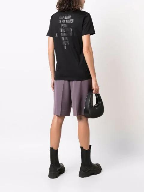 MONCLER Crewneck Cotton T-shirt Patch On Sleeve In Black