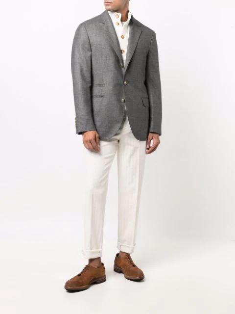 BRUNELLO CUCINELLI Tailored White Trousers With Classic Waistband In Neutral