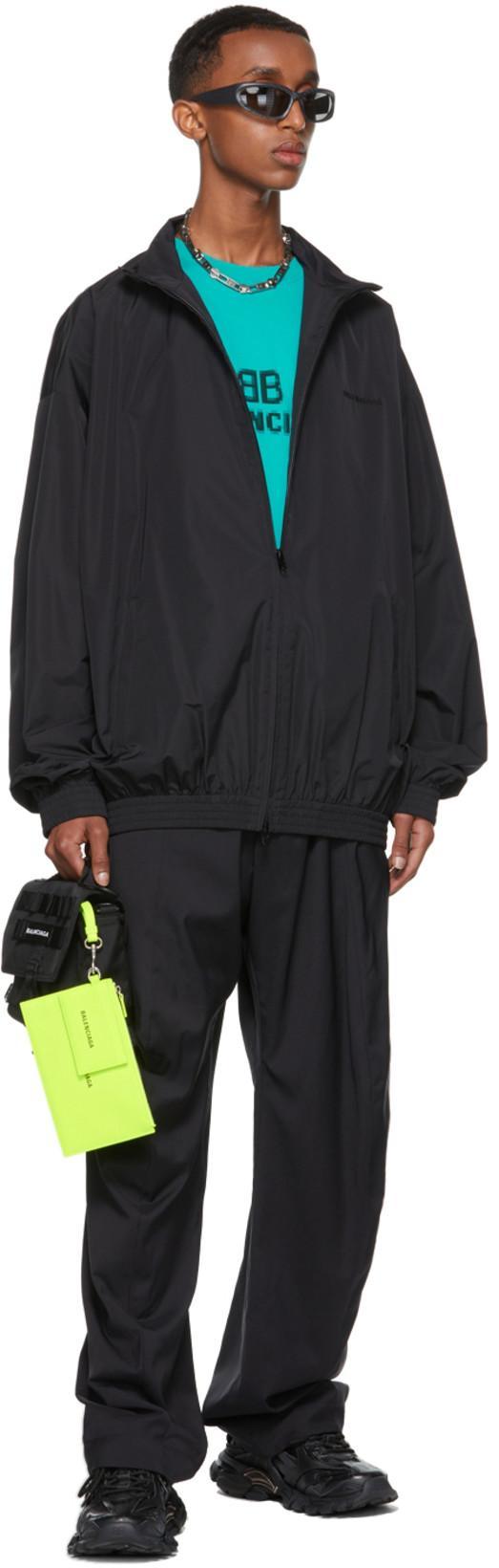 BALENCIAGA Black Nylon Tailored Trousers